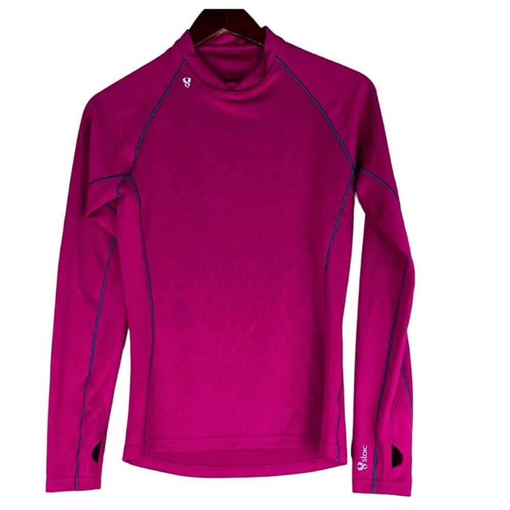 Stoic Womens Medium Mock Turtleneck Shirt Base Layer Bright Pink Outerwear